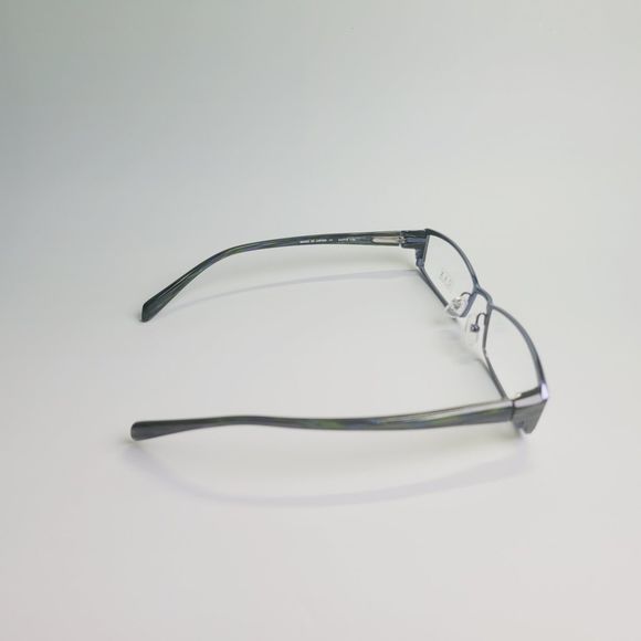 O&X NY OT-208U Titanium eyeglasses green blue stripe full frame 53-18 136 C7 - Picture 12 of 13